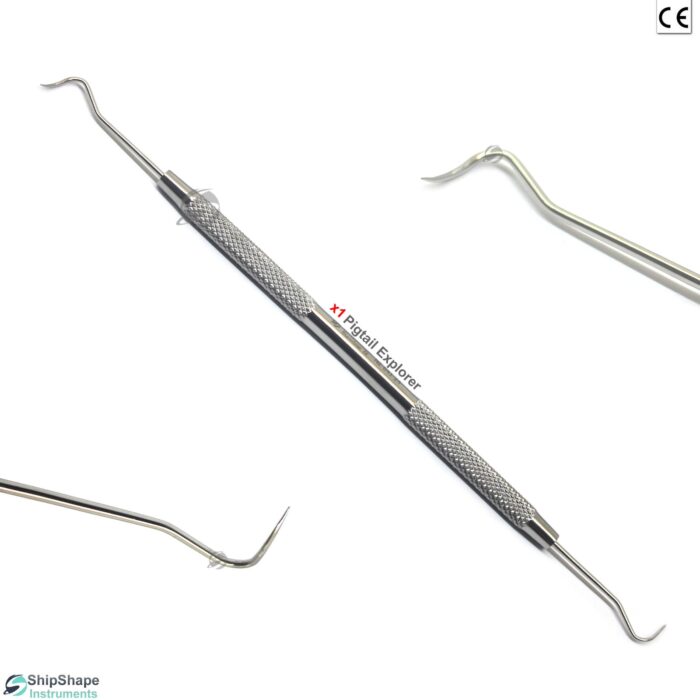 Pigtail Explorer #2 Double End Armamentarium Dental Instrument Stainless Steel-0