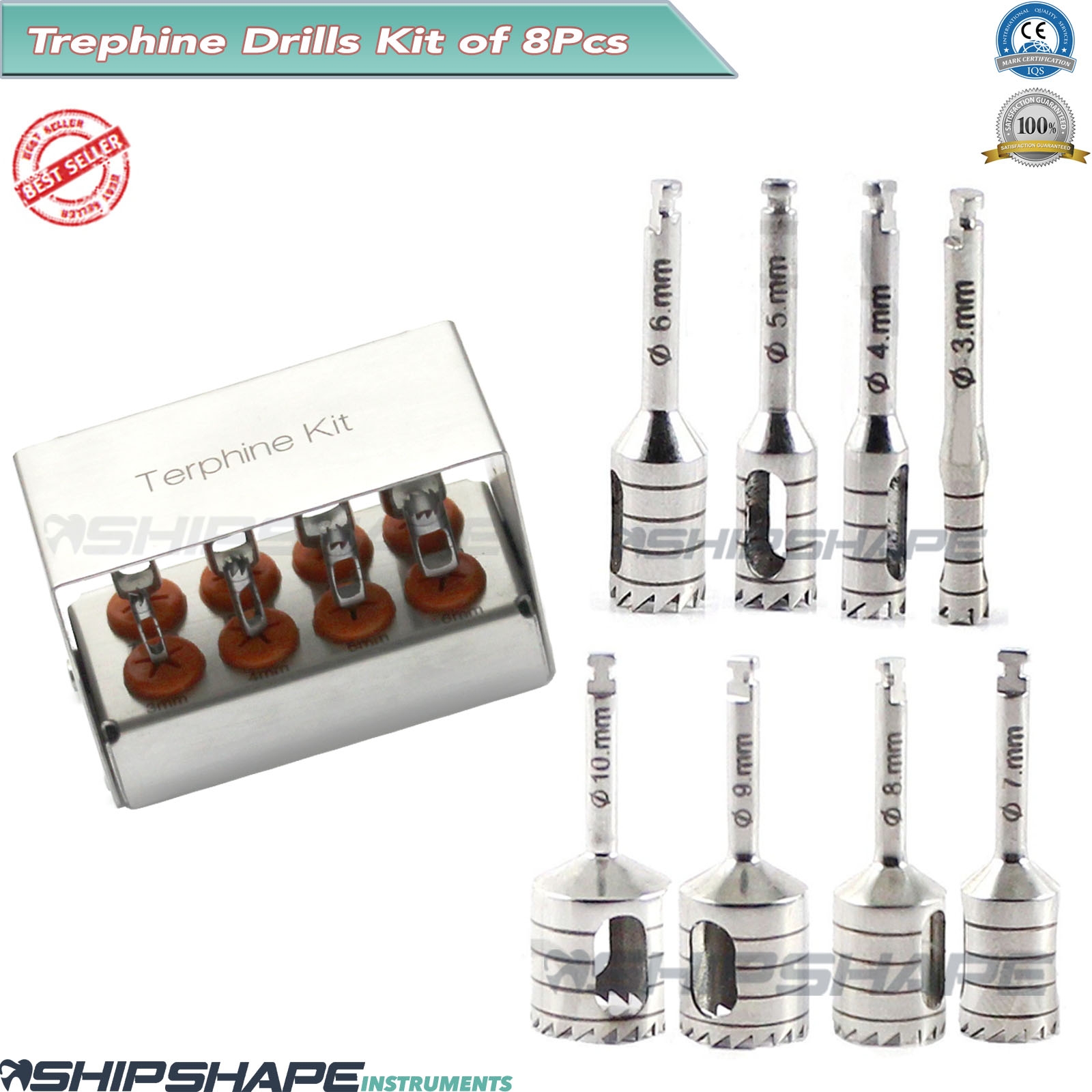 Dental Terphine Drill Punch Kit Dentist Implant Tissue Punch Drills Surgical Instruments-1661