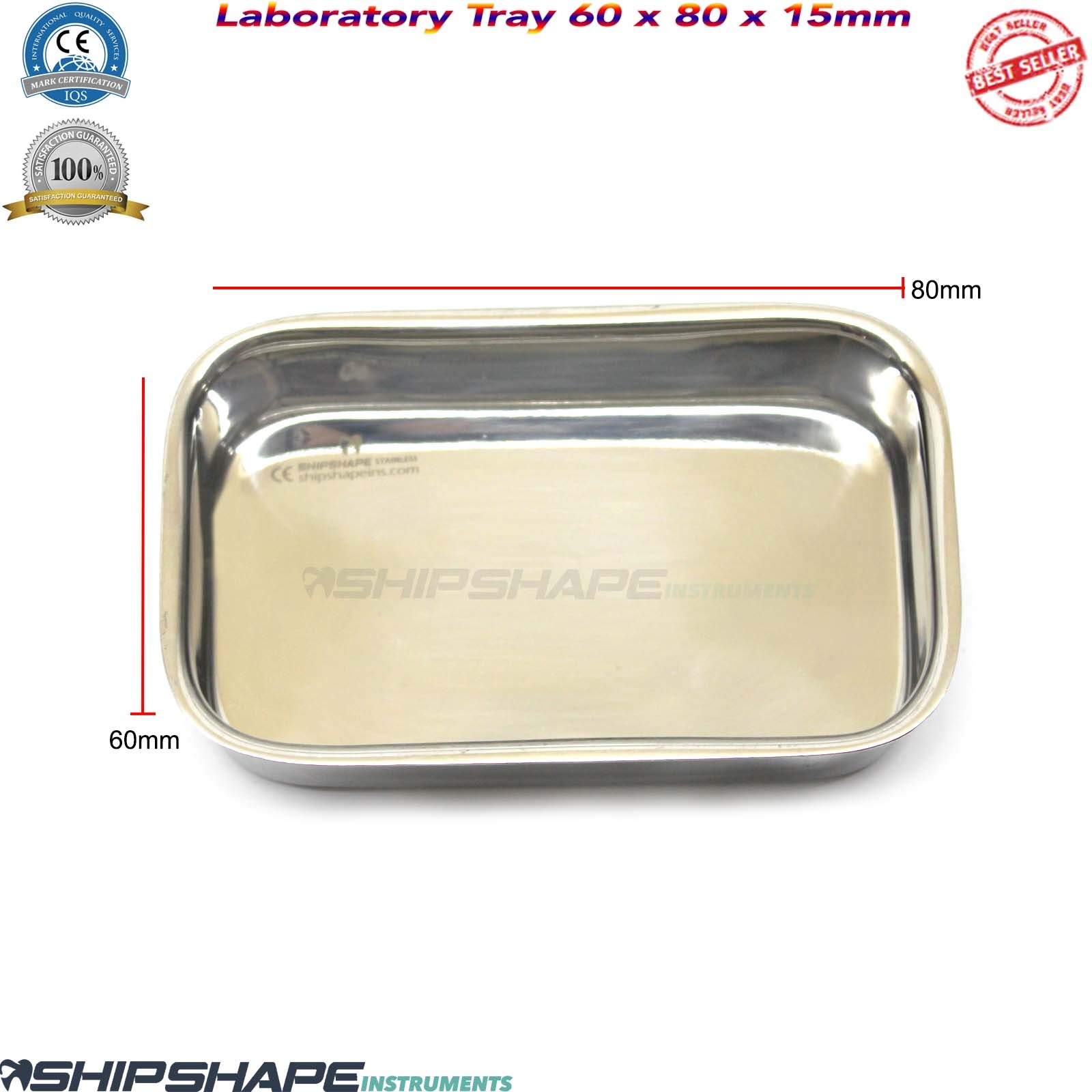Medical Stainless Steel Instrument Tray Laboratory Instrument Dental Tool 60 x 70 x 15mm-0
